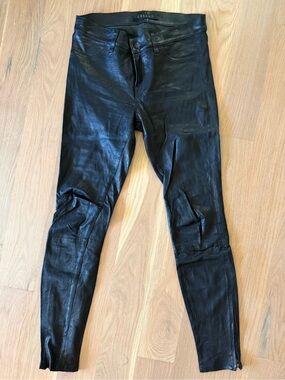 J Brand Black Skinny Lamb Leather Pants